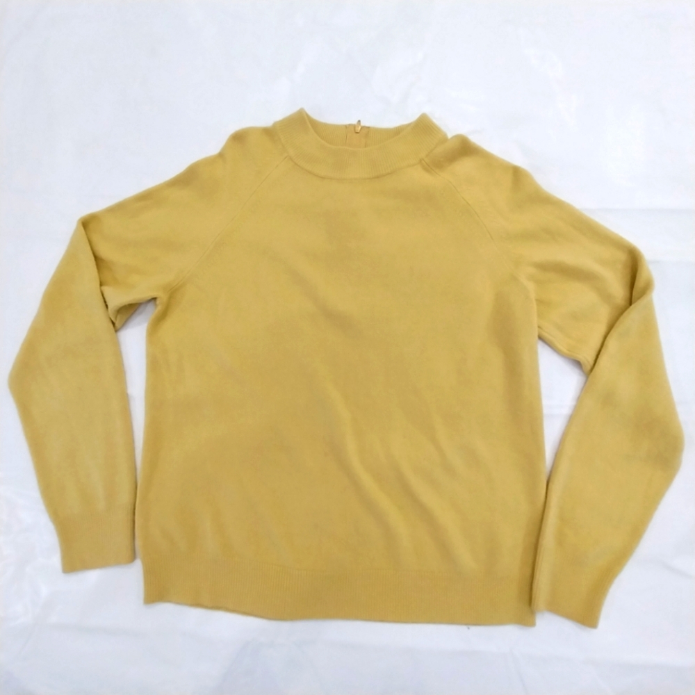 Mercer Street Studio Sweater Large Luxelon Gold Soft Quarter Zip #B016